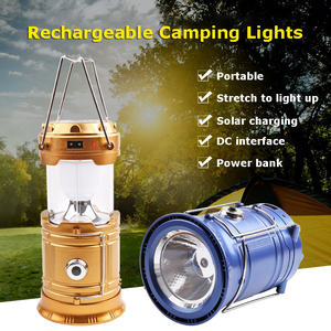 Plastic Outdoor Portable Telescopic <b>USB</b> Rechargeable Folding <b>LED</b> Camping Lantern <b>Light</b> Hiking Battery Powered Hanging - Product Image 3