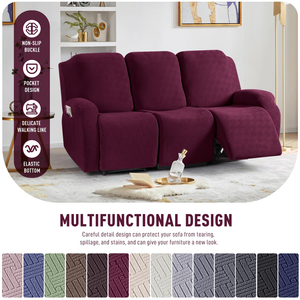 Funda de Terciopelo de Lujo para Sillón Reclinable de 3 Plazas, Juego de Fundas para Sofá Reclinable - Product Image 5