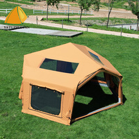 Tente de camping gonflable en coton personnalisée, double couche, quatre saisons, imperméable, abri de glamping