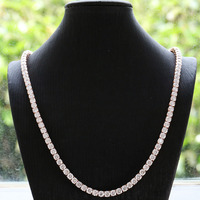 Collier Tennis Hip Hop Iced en Argent 925 avec Moissanite Taille Brillant de 2mm, Certifié par un Certificat Tierce Partie, Prix de Gros