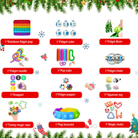 Calendrier de l'Avent Fidget Noël Jouets Boîte Surprise Compte à Rebours 12 Jours Pop Sensoriel Anti-Stress Jouets Cadeau pour Enfants Filles