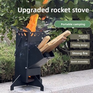 Réchaud à bois Rocket pliable et portable en acier, avec déflecteur multi-vent épaissi, simple et manuel, pour le <span class=keywords><strong>camping</strong></span> et le terrain - Product Image 4