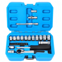 Jeu de douilles à cliquet multifonctionnelles 29 pièces à trou traversant, kit de douilles à 12 points en acier au chrome-vanadium du fabricant