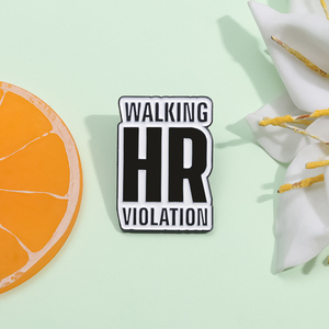 Marche HR Violation émail broche drôle disant citation broche revers sac à dos Badge bijoux accessoires décoratifs en gros - Product Image 3