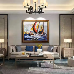 <span class=keywords><strong>Barche</strong></span> <span class=keywords><strong>a</strong></span> <span class=keywords><strong>vela</strong></span> con paesaggio marino 100% dipinti <span class=keywords><strong>a</strong></span> mano moderni dipinti <span class=keywords><strong>a</strong></span> olio in tela astratta e durevole Design moderno colorato - Product Image 4