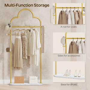 <span class=keywords><strong>Porte</strong></span>-manteau en métal blanc en forme de nuage avec 4 crochets, base en bois écologique, idéal pour les boutiques et les chambres. - Product Image 2