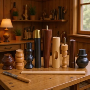 Custom Solid Wood Calabash Shaped <strong>Legs</strong>, European Classic Sofa Furniture <strong>Legs</strong>, Cabinet Bed <strong>Legs</strong> with Wooden Handles - Product Image 5