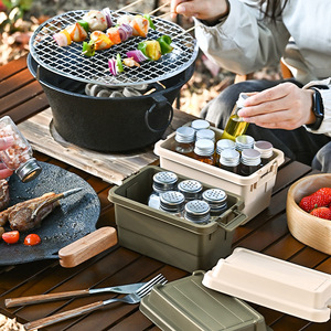 Plastic Outdoor Desktop Storage Box Rectangle Eco-Friendly Food Container Camping Use - Product Image 2