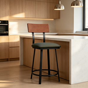 Chaises <span class=keywords><strong>de</strong></span> <span class=keywords><strong>bar</strong></span> <span class=keywords><strong>de</strong></span> style moderne et luxueux, chaises hautes avec dossier en acier pour café, chaises hautes pour îlot <span class=keywords><strong>de</strong></span> cuisine - Product Image 1