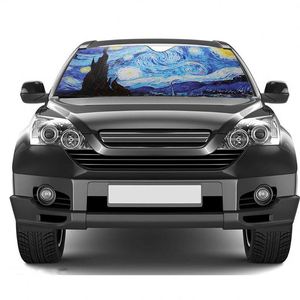Pare-soleil de voiture à design anime, version Nuit étoilée de Van Gogh, pour pare-brise avant, vente directe usine, cadeau promotionnel d'entreprise - Product Image 2