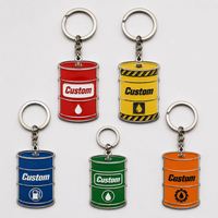 Porte-clés personnalisés en gros de haute qualité, design baril de pétrole, pour promotion de station-service et entreprise pétrolière