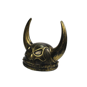 Topi Setan Helm <span class=keywords><strong>Viking</strong></span> dengan Tanduk Pesta Karnaval Dewasa Plastik Custom - Product Image 4
