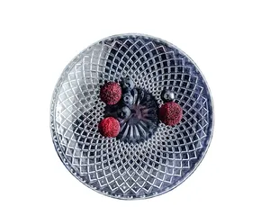 Round Kitchen Dishes for Dinner Set 8 inch Glass Fruit Plate Western cake tray Tableware salad cool food dish