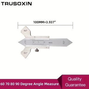 TRUSOXIN Calibrador de soldadura plateado para inspección de soldaduras, prueba de cordón de soldadura/llenado/corona, regla ulnar, medición de ángulo de 60-90 grados - Product Image 3