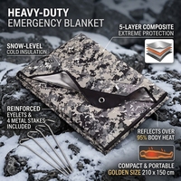 Couverture de survie toutes saisons à 5 couches, imperméable et robuste, pour les situations d'urgence en voiture