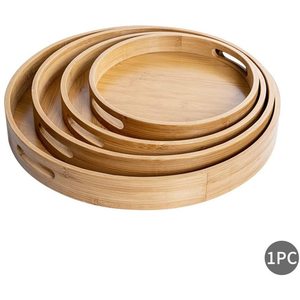 Customized bamboo <b>tray</b>, creative Japanese-style baking <b>tray</b>, double-handled round tea <b>tray</b>, household tea set, <b>small</b> tea <b>tray</b> - Product Image 4