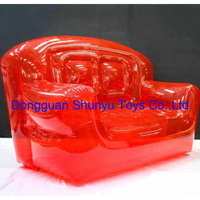 Personnalisé Durable 0.8mm PVC Transparent Rose Double Canapé Chaise Durable Publicité Gonflables