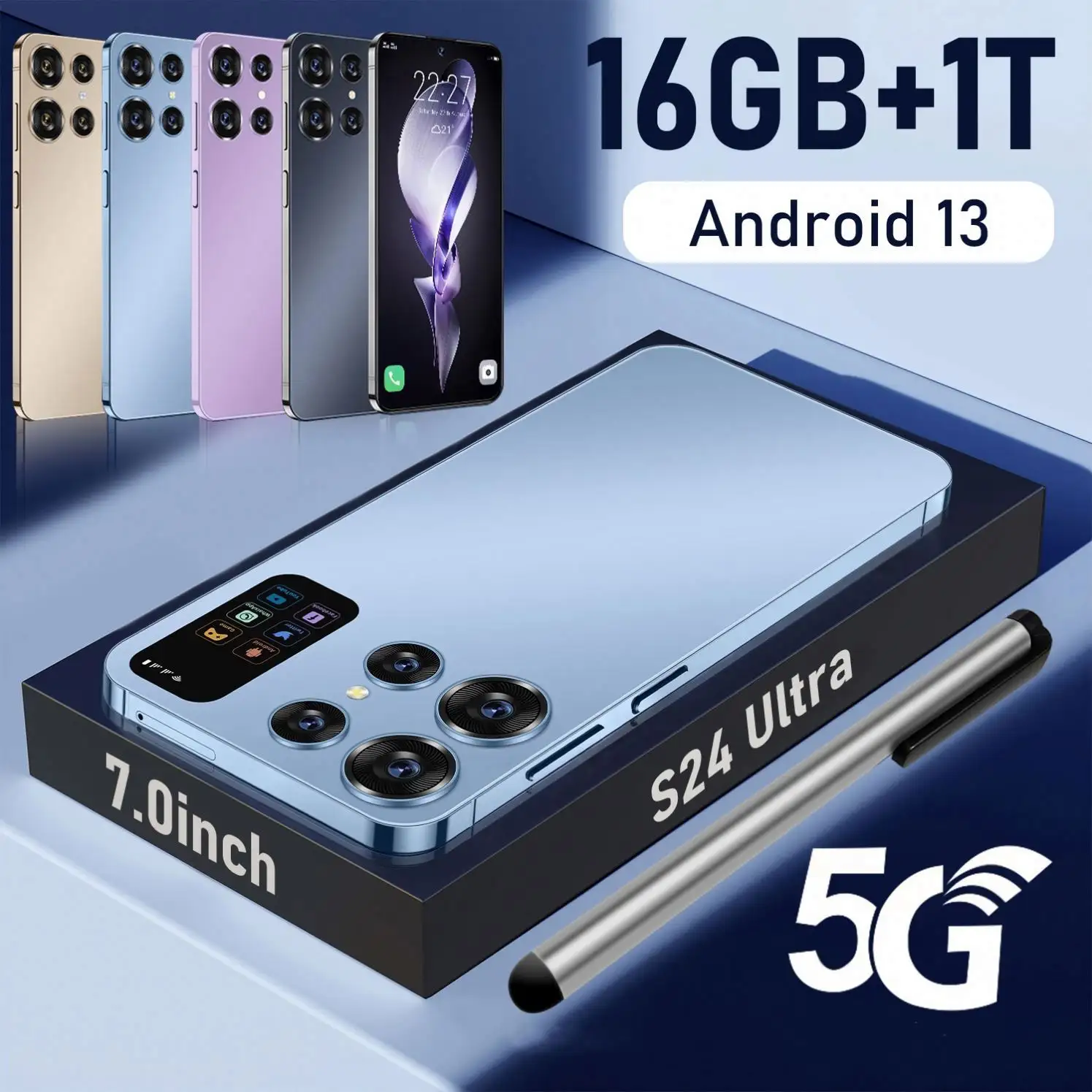 S24 ponsel pintar baru 2024 ultra Clone android 13 telepon layar 7.3 inci 512GB 8-core sim ganda 5G telepon pintar