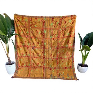 Embroidered Cotton <b>Quilt</b> Traditional Bohemian Floral Bedspread Handmade Multi Color Home Decor <b>Throw</b> Blanket All Season Use - Product Image 1