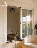 Ventanas Corredizas Francesas de Aluminio con Doble Acristalamiento, Ventana Corrediza de Vidrio con Rejilla Impermeable y Resistente al Viento para Casas