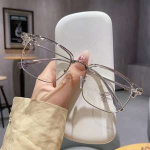 Monture de lunettes rectangulaire en métal tendance 63078, monture complète anti-lumière bleue pour hommes, verres PC, protection UV - Product Image 5