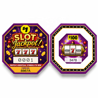 Tarjetas Populares de Diseño Personalizado con Corte Troquelado Octogonal, con Ventana Única y Pestaña de Extracción, Impresión de Seguridad, Temática de Casino, Tarjetas de Revelación Desprendibles