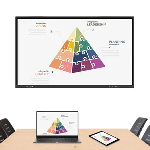 Tableau blanc intelligent Panneau interactif de 65 pouces Tableaux interactifs tactiles intelligents à 20 points