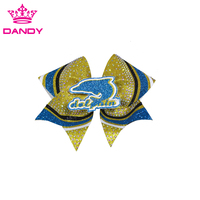 Noeuds de cheerleading de Noël personnalisés avec strass, nœuds pour cheveux de filles
