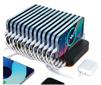 Chargeur rapide multi-USB ILepo 100W 180W 15 ports QC3.0 avec entrée 5V/2A pour téléphones mobiles, tablettes et pour
