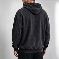 Sweat-shirts et sweats à capuche pour hommes, coupe oversize, à manches classiques, double capuche, zippés, effet délavé, avec poche brodée à motif vintage, grammage lourd