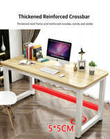 Escritorio Moderno para Oficina en Casa, Mesa de Escritura para PC y Laptop con Superficie Grande, Escritorio de Trabajo Resistente con Patas de Metal para Dormitorio o Sala de Estudio