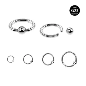 Joyería de moda Cadena corporal G23 Joyería de Piercing de titanio Anillos de nariz para mujer Anillo de bola