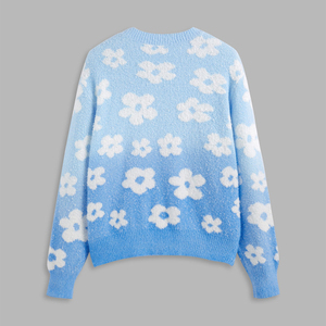 Pull en tricot jacquard personnalisé OEM & ODM pour femme, col rond, vêtements pour femme, pull tricoté d'hiver pour femme - Product Image 2