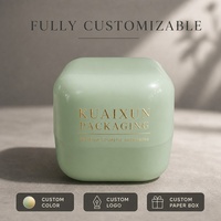 Envase Cosmético de PP, Forma Cúbica con Esquinas Redondeadas, Acabado Brillante, Color Verde Menta, con Tapa, Reciclable, Apto para Alimentos, Venta al Por Mayor Ecológica
