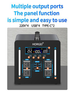 HORGEI <span class=keywords><strong>5000W</strong></span> Lifepo4 OEM ODM monophasé DC/AC onduleur silencieux d'urgence industriel double moteur 50/60Hz 200A centrale électrique domestique - Product Image 5