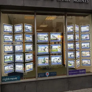 A4 Real Estate Agents Double Side Suspended LED Window Lightbox Cable Hanging LED Window Displays for Listing Poster Ads