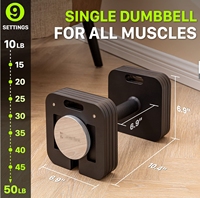 DINUO 3 Ensemble d'haltères réglables tout-en-un à réglage rapide et gain de place pour la maison, avec barre d'haltères et kettlebell