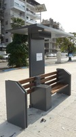 Banc solaire pour la recharge des appareils mobiles sur les campus universitaires. Sièges solaires utilisés dans les hôtels et les complexes hôteliers.