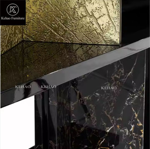Fabbrica Custom High-end di lusso senso del Design capo ufficio Storage libreria <span class=keywords><strong>scaffali</strong></span> nero <span class=keywords><strong>e</strong></span> oro libreria - Product Image 5