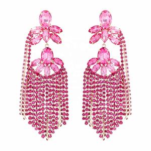 Pendientes de Borla con Flores de Diamantes de Varias Capas, Tendencia Femenina Nueva en Europa y Estados Unidos, Patrón Geométrico Exagerado para Banquetes - Product Image 4