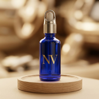 Botol Minyak Atsiri Kaca Silinder Biru Kosong Grosir 5ml 10ml 15ml 20ml 30ml 50ml 100ml Pabrik