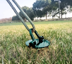 Ancre de sol en spirale pliable et résistante verte de 18 pouces personnalisée <span class=keywords><strong>pour</strong></span> le <span class=keywords><strong>kit</strong></span> de <span class=keywords><strong>fixation</strong></span> extérieur de trampoline de <span class=keywords><strong>balançoire</strong></span> de maison de chien - Product Image 4