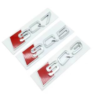 Badges de cylindrée pour <span class=keywords><strong>Audi</strong></span> SQ3 SQ5 SQ7 - Autocollants de voiture modifiés, emblèmes sportifs de queue de véhicule, badges en lettres électro-plaquées en plastique noir - Product Image 2
