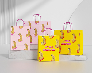 Bolsa de Regalo de Compras de Papel Kraft Impresa Personalizada, Estilo Clásico, Rosa y Verde, Duradera y Reciclable, con Logotipo Personalizado - Product Image 6