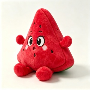 Peluche Personalizado de Sandía en Rodaja Triangular, Peluches Suaves, Decoración Adorable para Habitación, Peluche con Temática Roja y Verde - Product Image 1