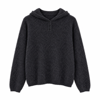Pull à capuche en cachemire doux et moelleux de style coréen, tricoté, décontracté, adapté au travail, polyvalent