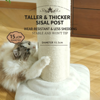 Arbre à chat écologique avec poteau à gratter en sisal naturel, niche en peluche, perchoir stable, faible MOQ, marque privée