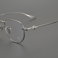 Lunettes de vue rondes correctrices en titane avec logo personnalisé, montures de protection légères à motif imprimé pour usage sur ordonnance