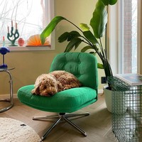 Fauteuil pivotant en tissu personnalisé pour salon, chaise longue individuelle de luxe avec structure métallique, mobilier de salon