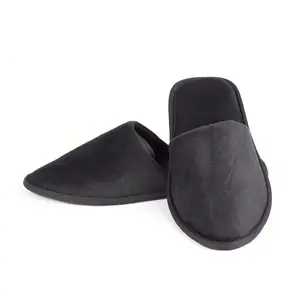 Hotel Supplies Women and Men Closed Toe Custom Soft Cotton Guest Spa Black Hotel Disposable Slippers